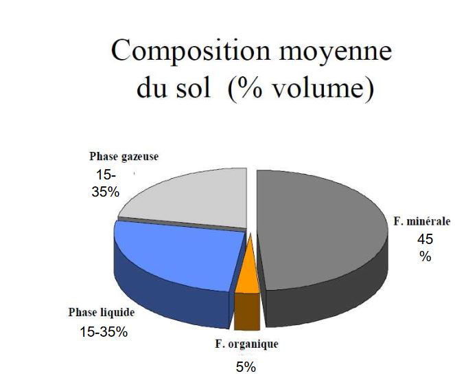 Composition moyenne du sol (% volume)