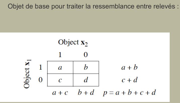 Objet de base pour traiter la ressemblance entre relevés